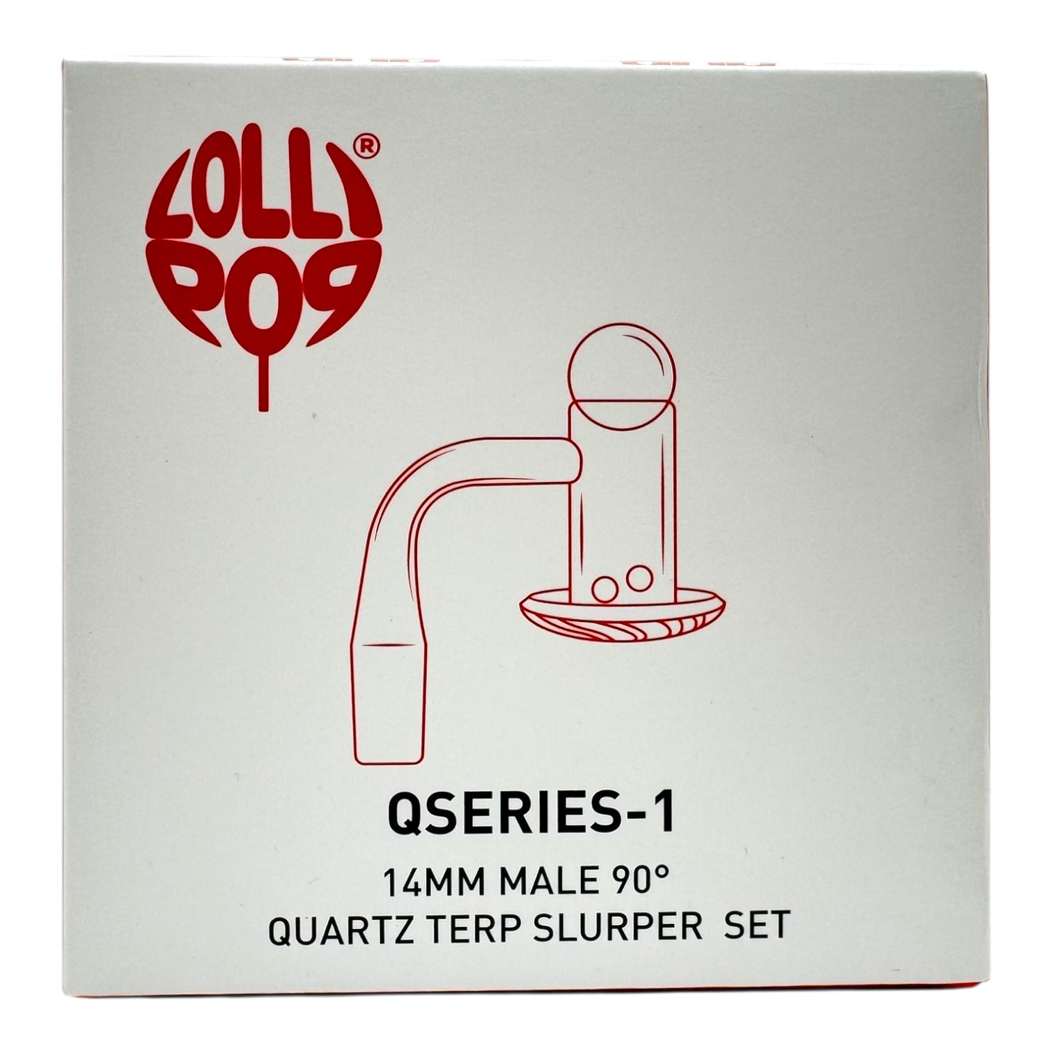 Lollipop QSeries-1 | 14mm Male 90° | Fully Welded Quartz Terp Slurper Banger Set - QZ 101