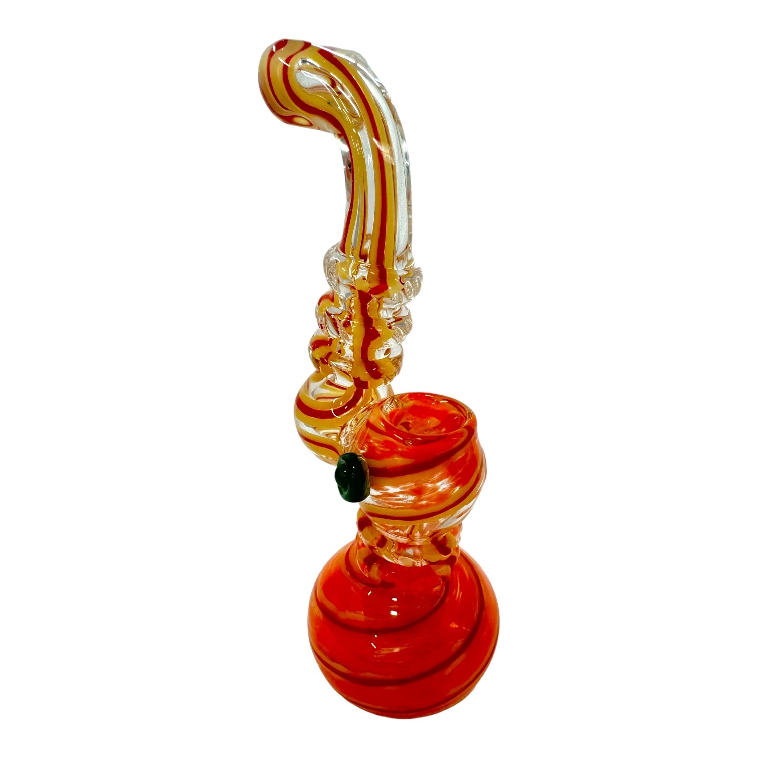 8" Candy Swirl Button Glass Bubbler (Assorted Colors)