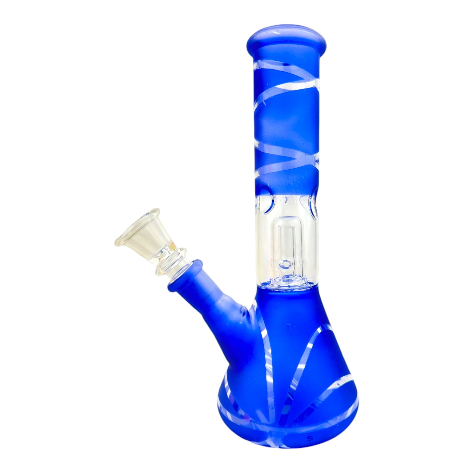 8" Clear Single Dome Pattern Beaker Glass Water Pipe (Assorted)