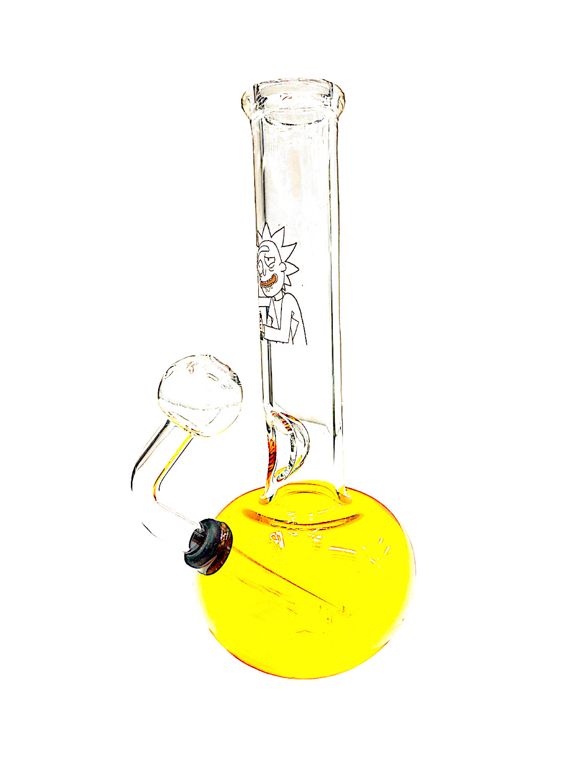 8" Colored Base OB Water Pipe - Assorted Stickers