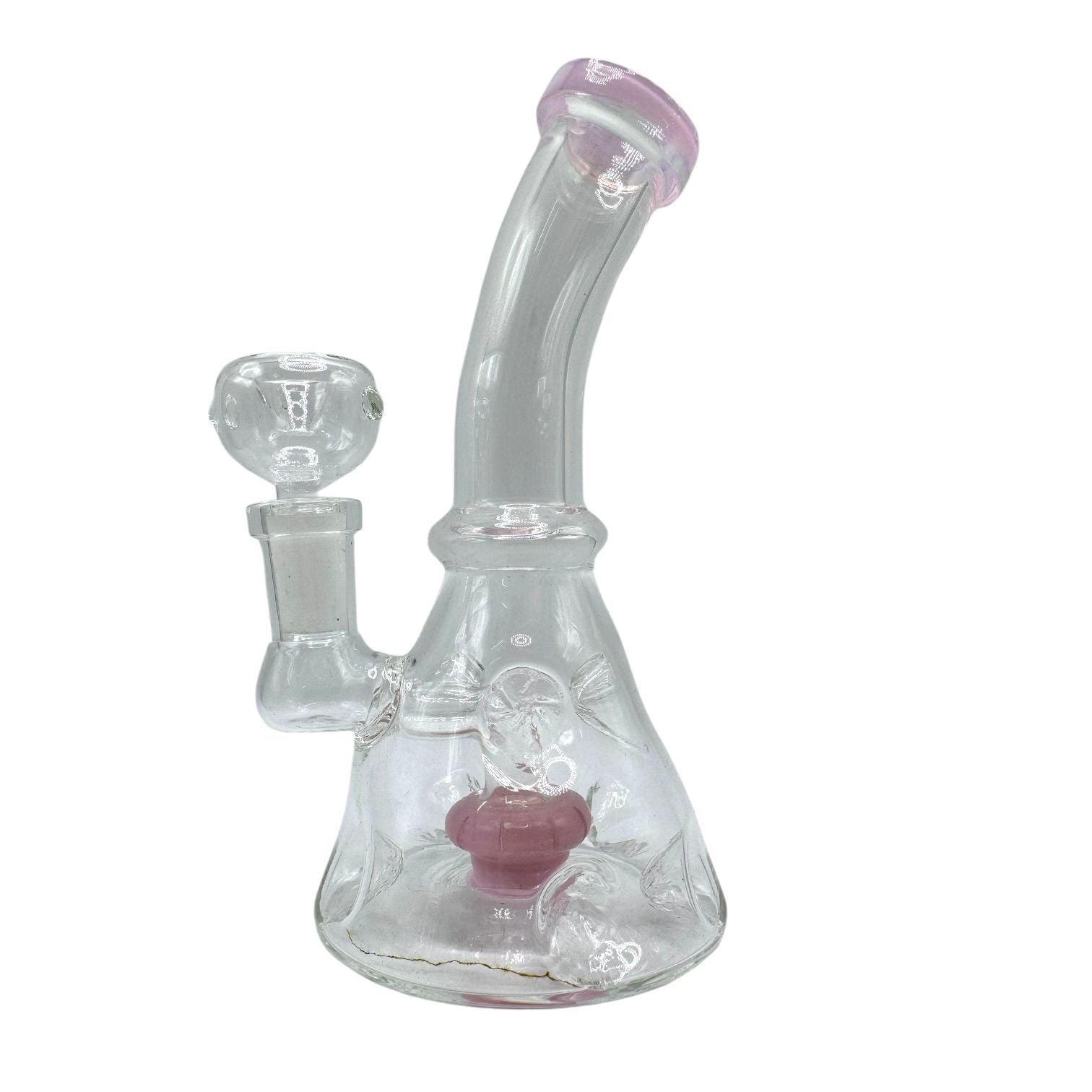 6" Glass on Glass Color Donut Perc Water Pipe 119/MC