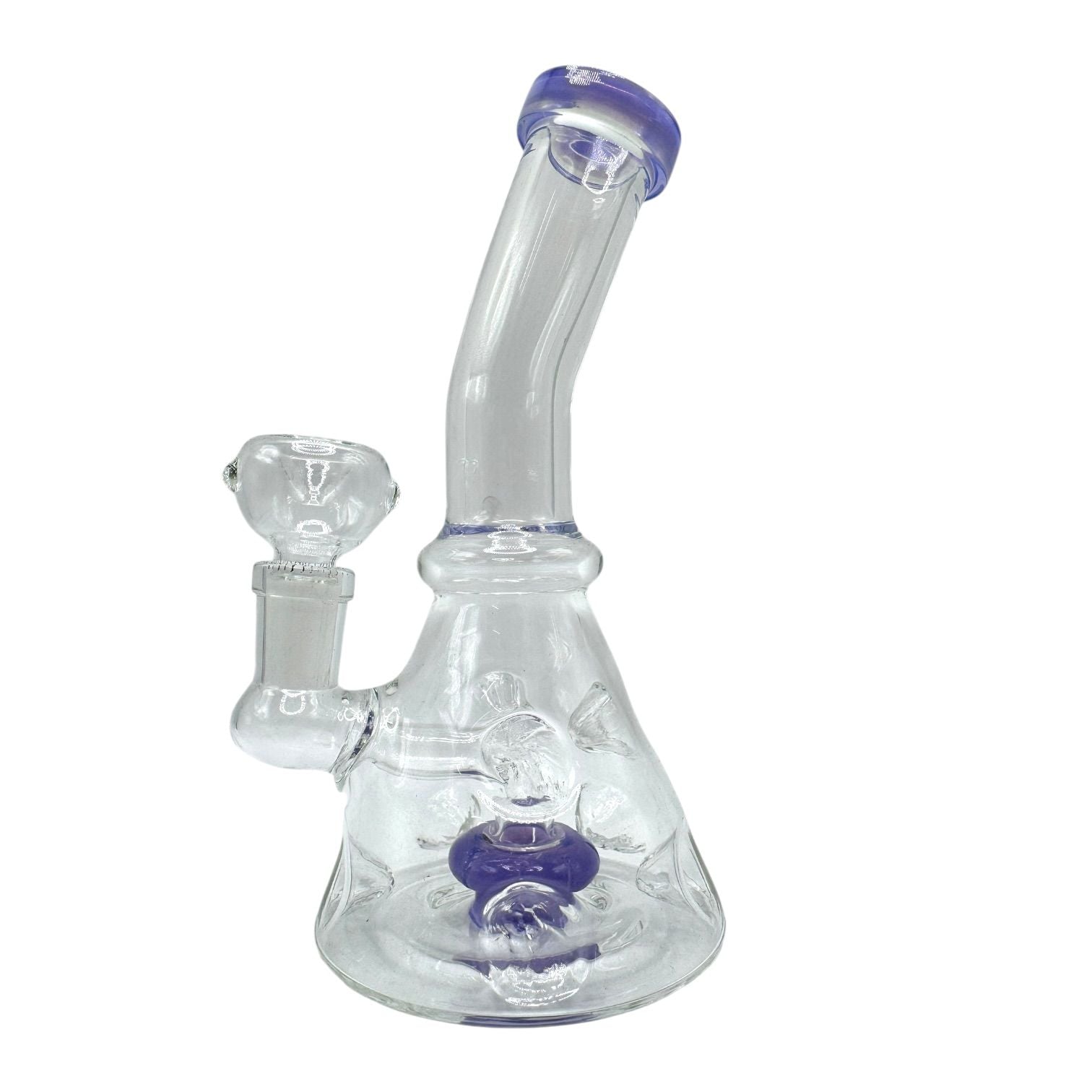 6" Glass on Glass Color Donut Perc Water Pipe 119/MC