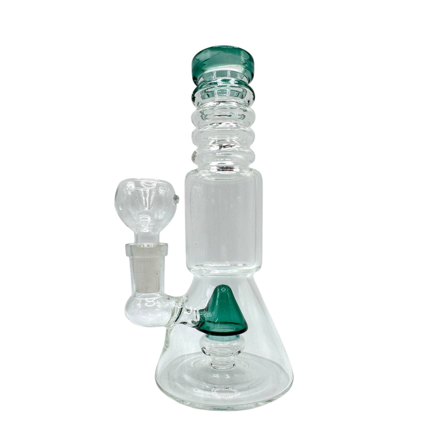 6" Glass on Glass Color Pyramid Perc Water Pipe 110/MC