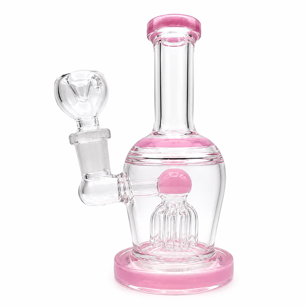 6" Glass on Glass Color Tree Perc Water Pipe