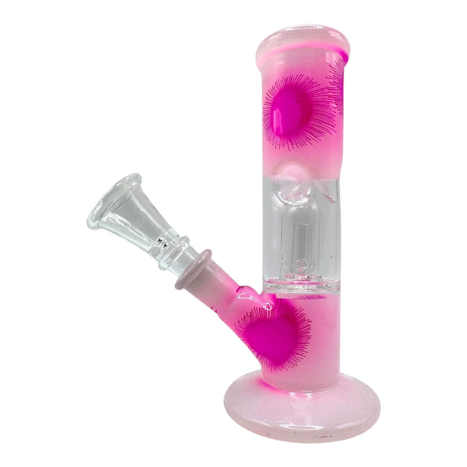 6" Glass on Glass with Perculator Straight Water Pipe - Assorted Colors