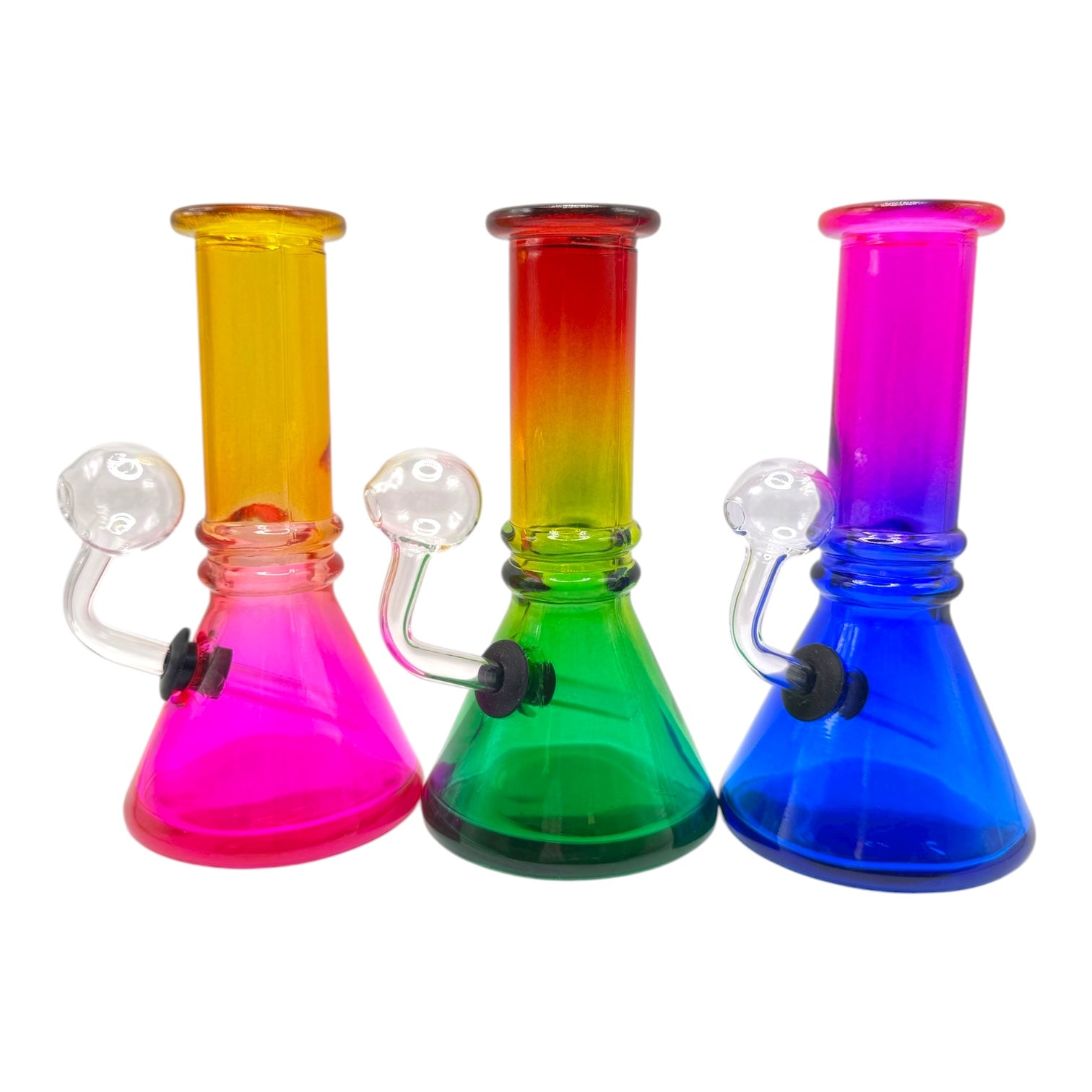 6" Colored Double Ring Beaker Oil Burner "DA-036BO" (Assorted Colors)