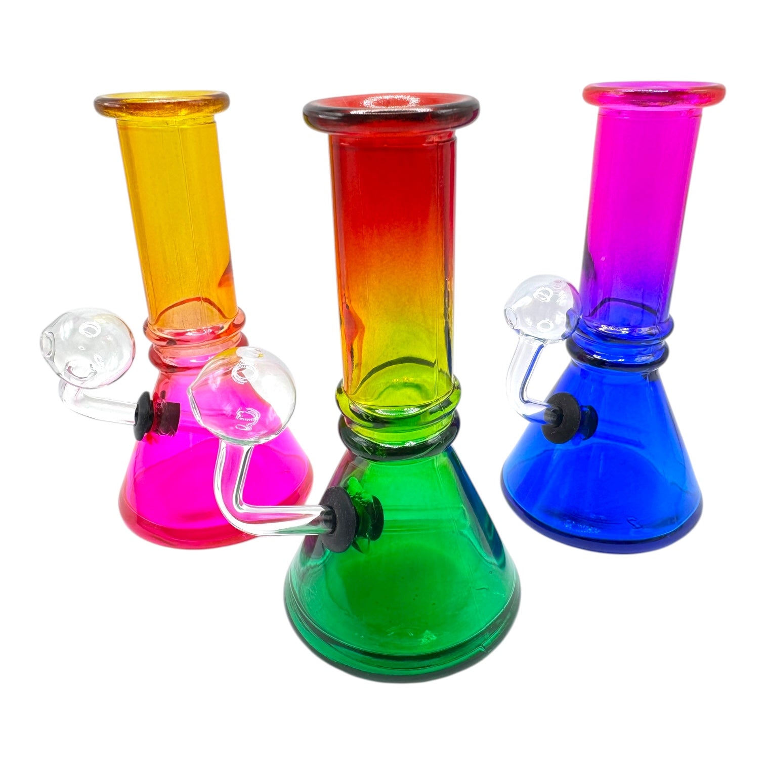 6" Colored Double Ring Beaker Oil Burner "DA-036BO" (Assorted Colors)
