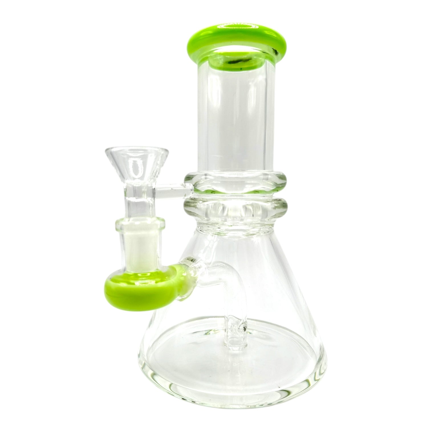 6" Double Ring Beaker Thick Glass Water Pipe "WP - 5158" (Assorted Colors)