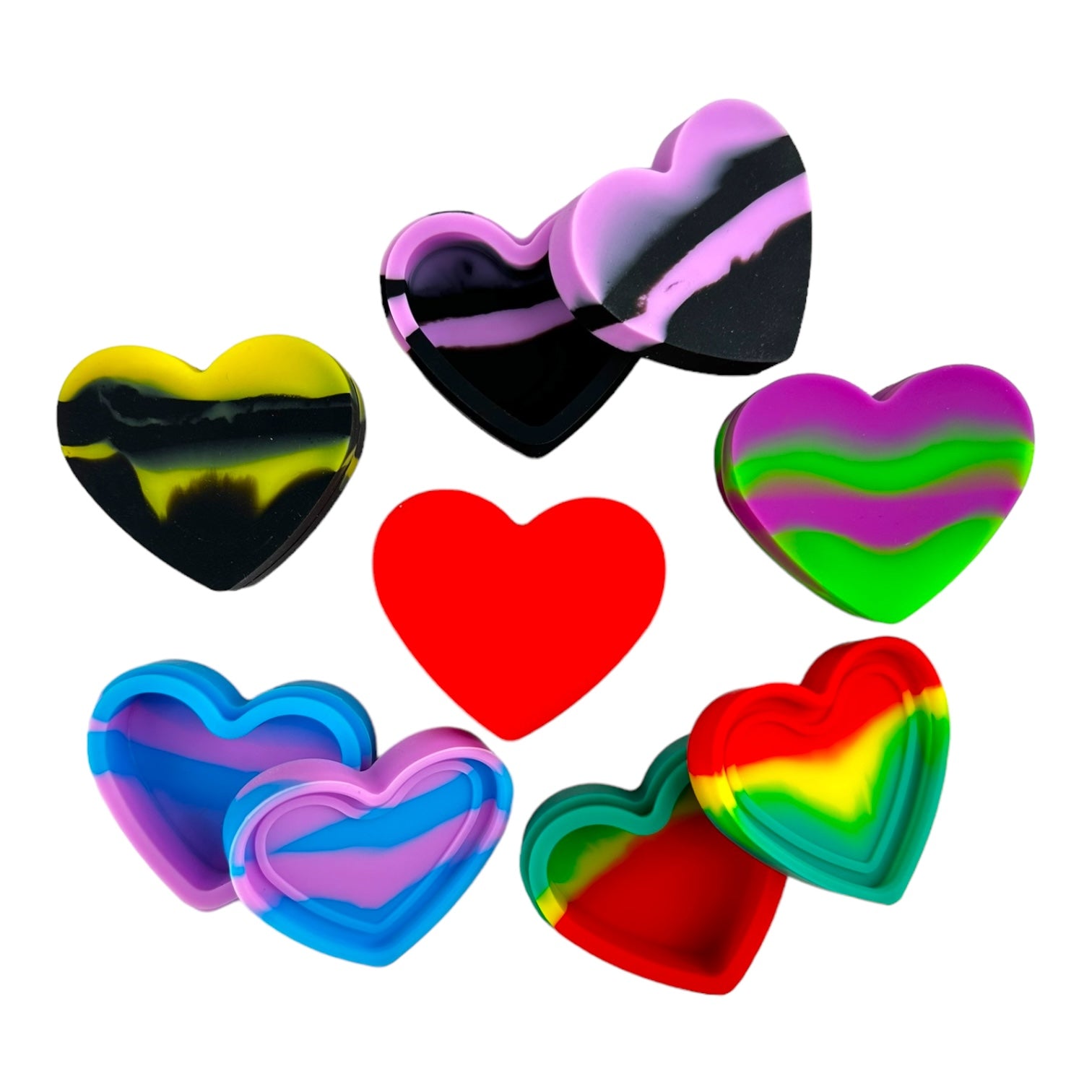 SILICONE Container Heart Shape - Assorted Colors