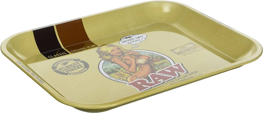 Raw Girl Metal Rolling Tray