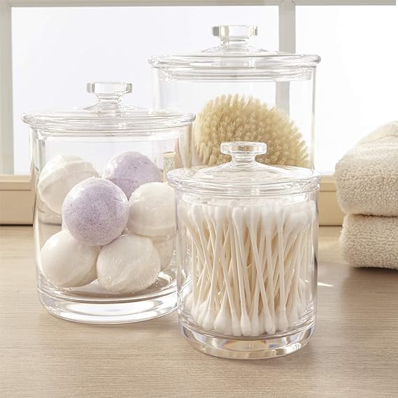 IJ Trading Crystal Clear Storage Jars 3 Pack