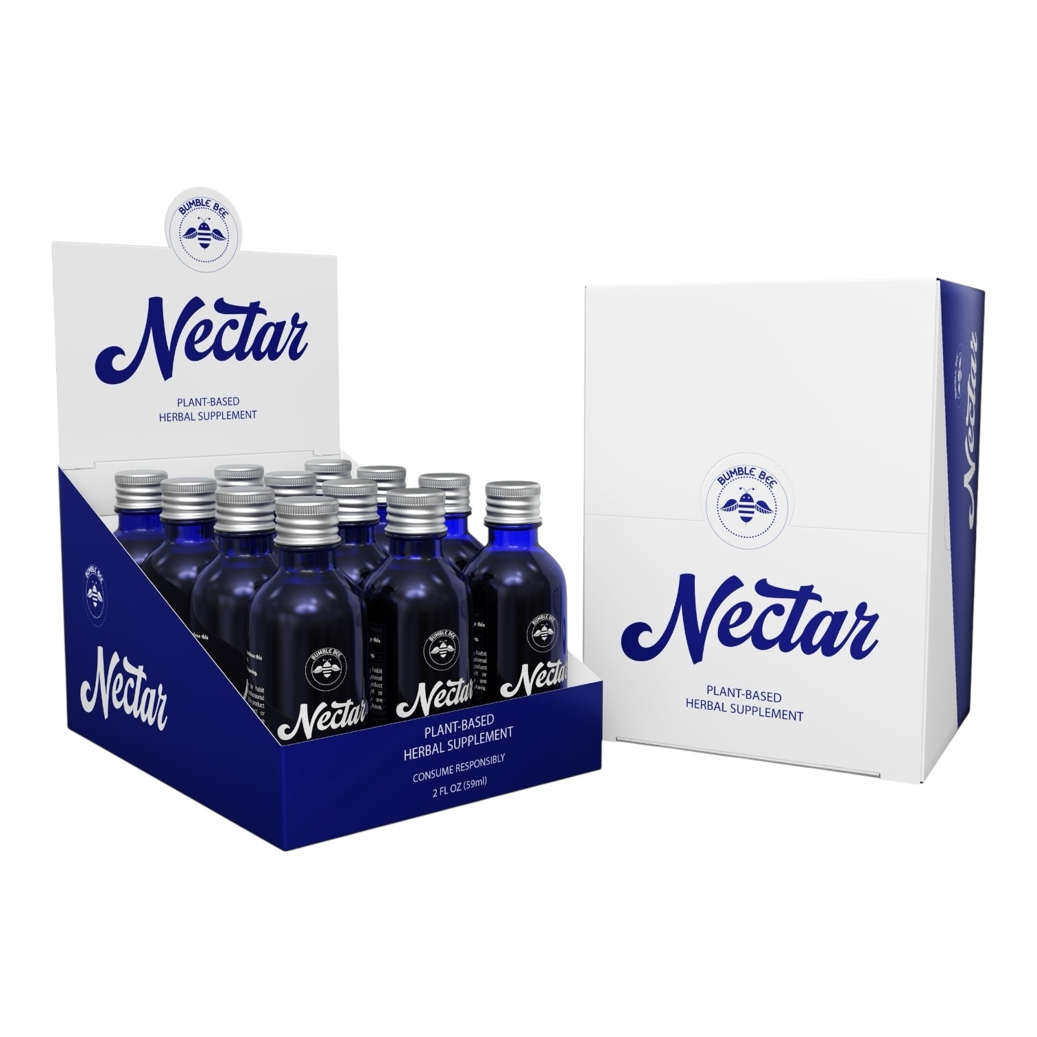 BB Nectar Kratom + Kava 2oz Liquid Shot - 12pc Display