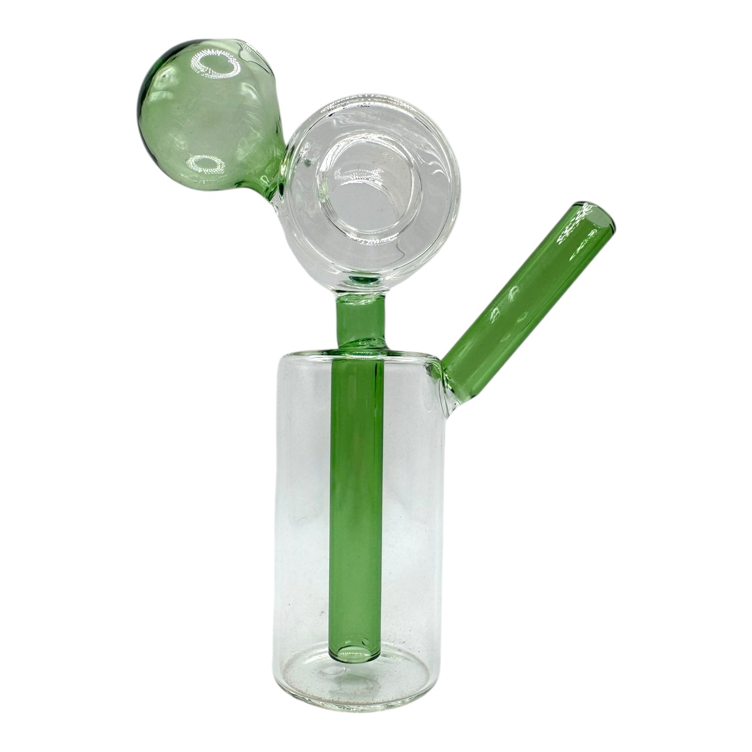 7" Cylinder Stacked Glass Water Pipe Oil Burner "DA-056OWP" (Assorted Colors)