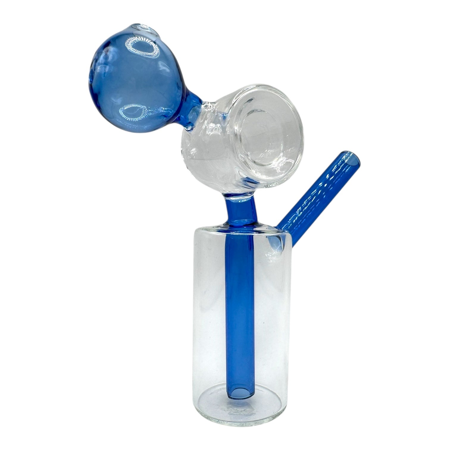 7" Cylinder Stacked Glass Water Pipe Oil Burner "DA-056OWP" (Assorted Colors)