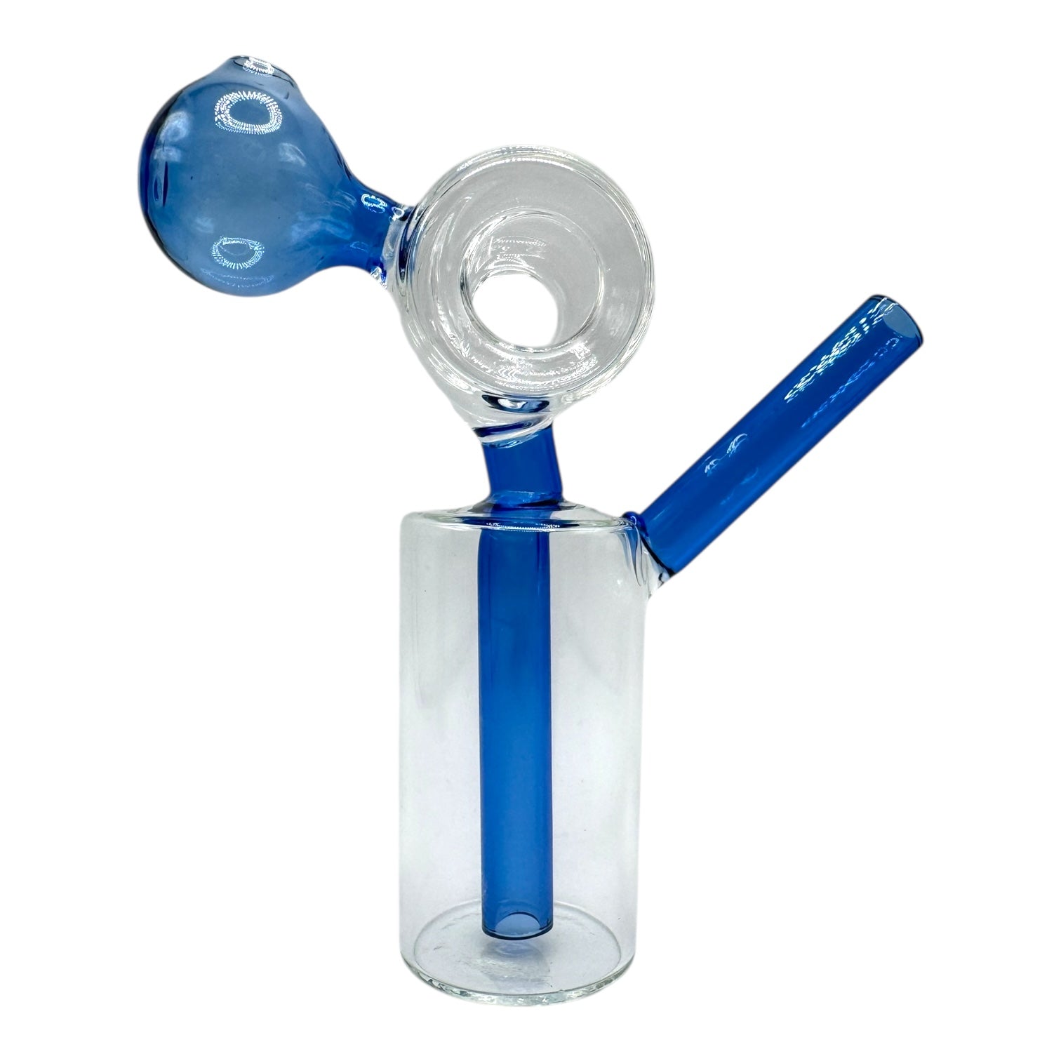 7" Cylinder Stacked Glass Water Pipe Oil Burner "DA-056OWP" (Assorted Colors)