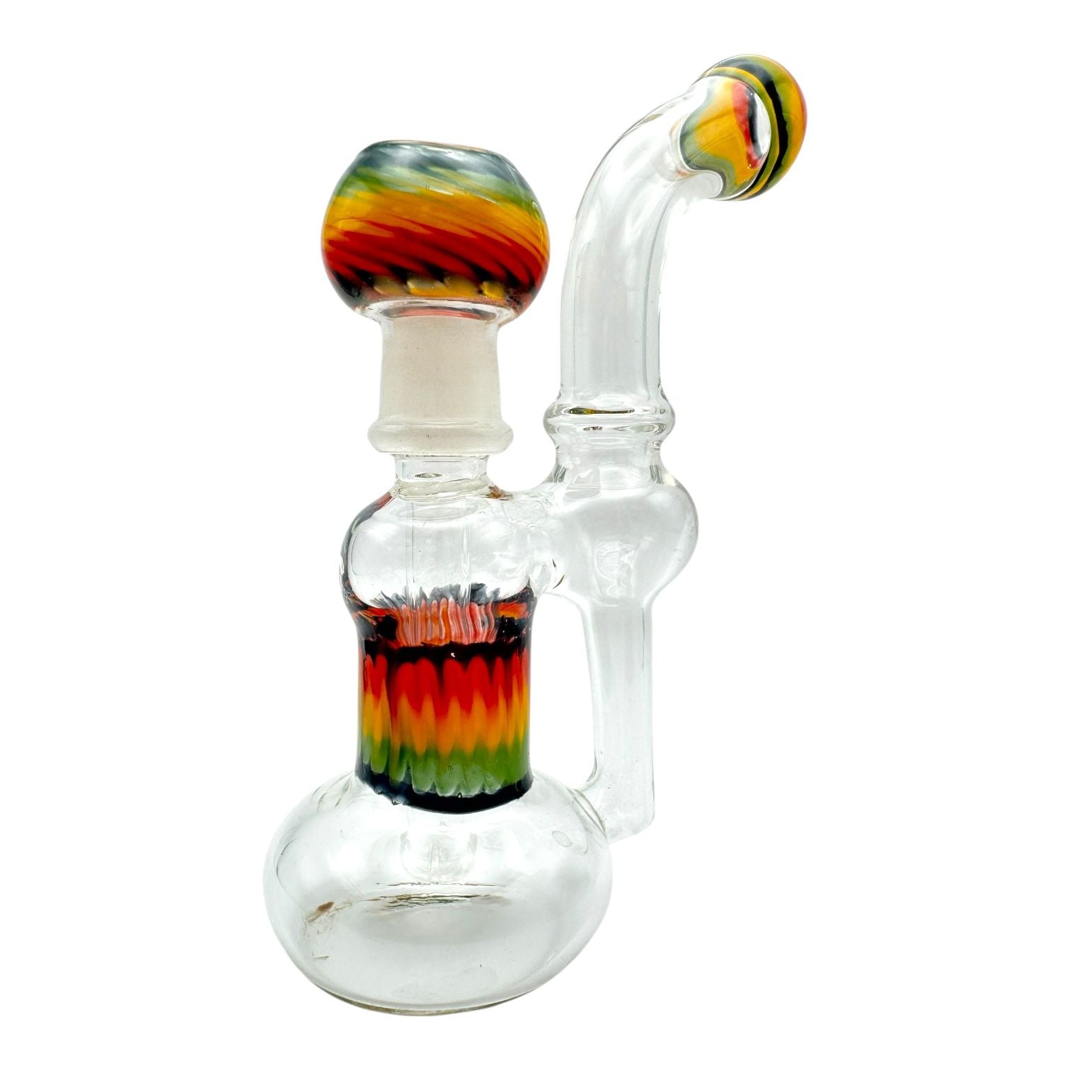 7" Rasta Recycler Glass Water Bubbler
