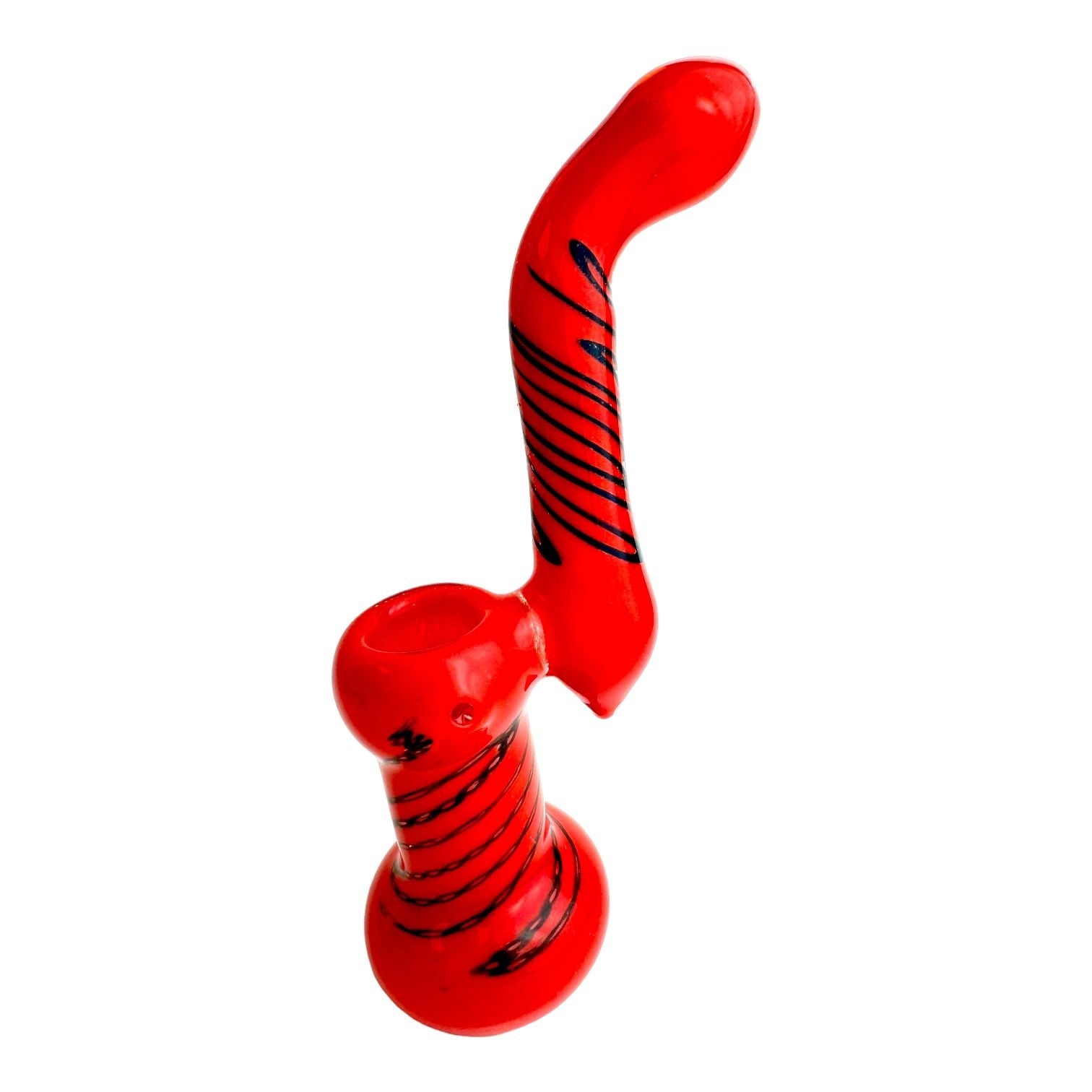 8.5" Colored Wigwag Glass Bubbler (Assorted Colors)