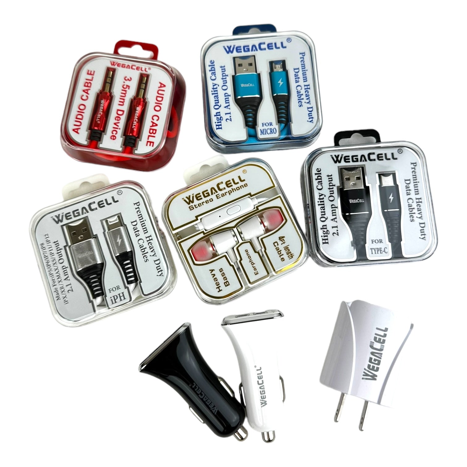 WEGACELL Phone Accessories 139pc Display