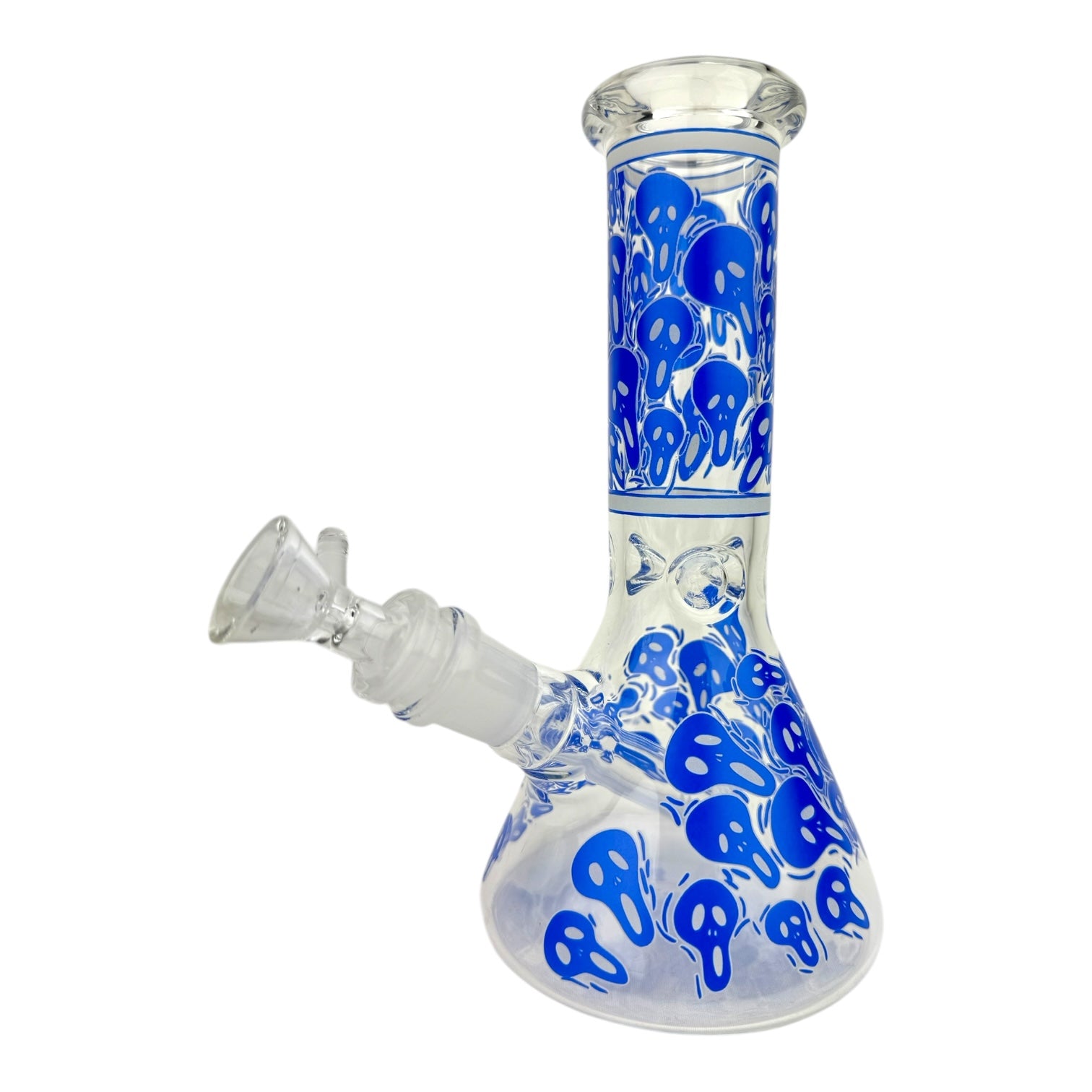 8" Ghost Glow In The Dark Beaker Glass Water Pipe "WP-5141"