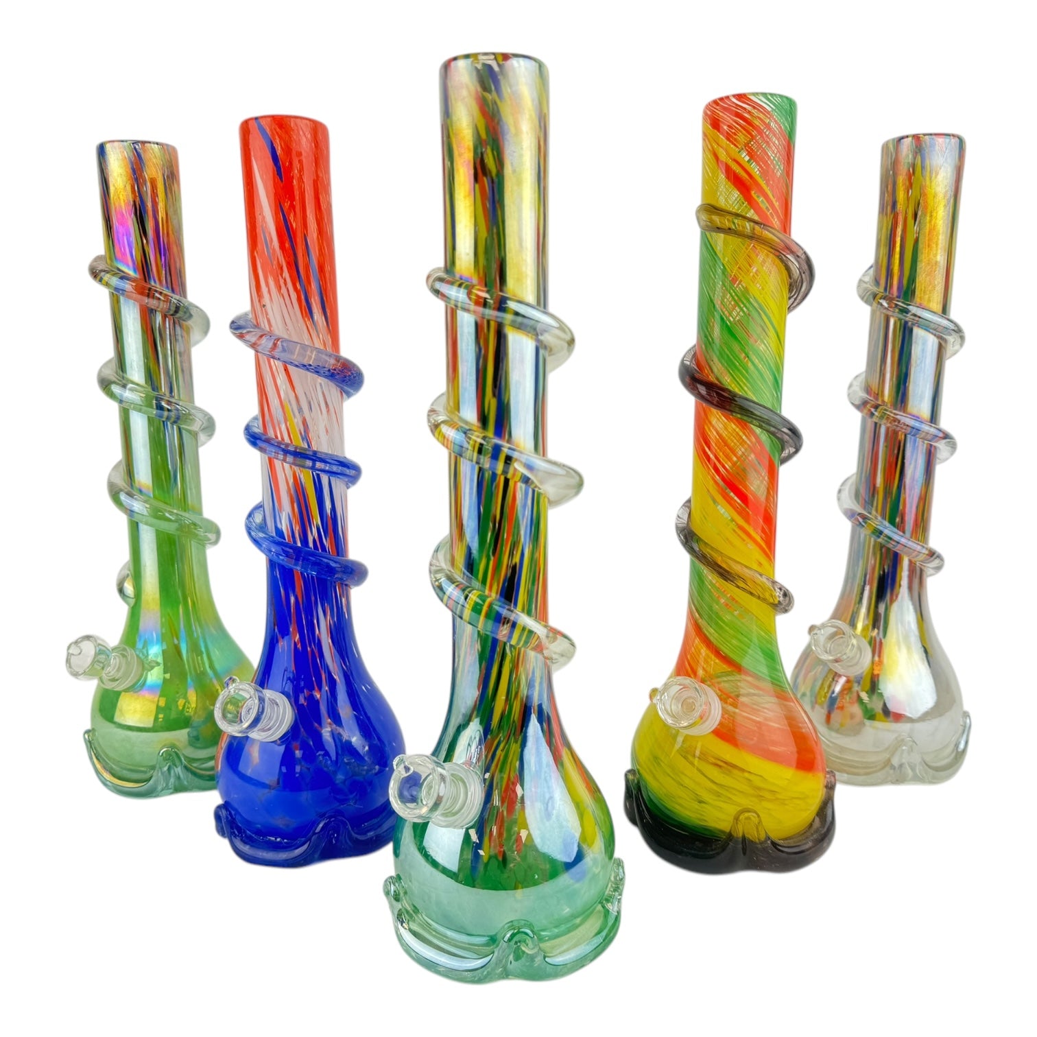 15" Color Swirl Soft Glass Beaker Water Pipe