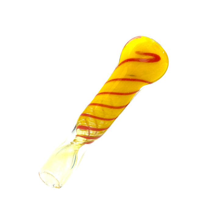 3.5" Thick & Heavy Swirl Glass Chillum (Assorted Colors)