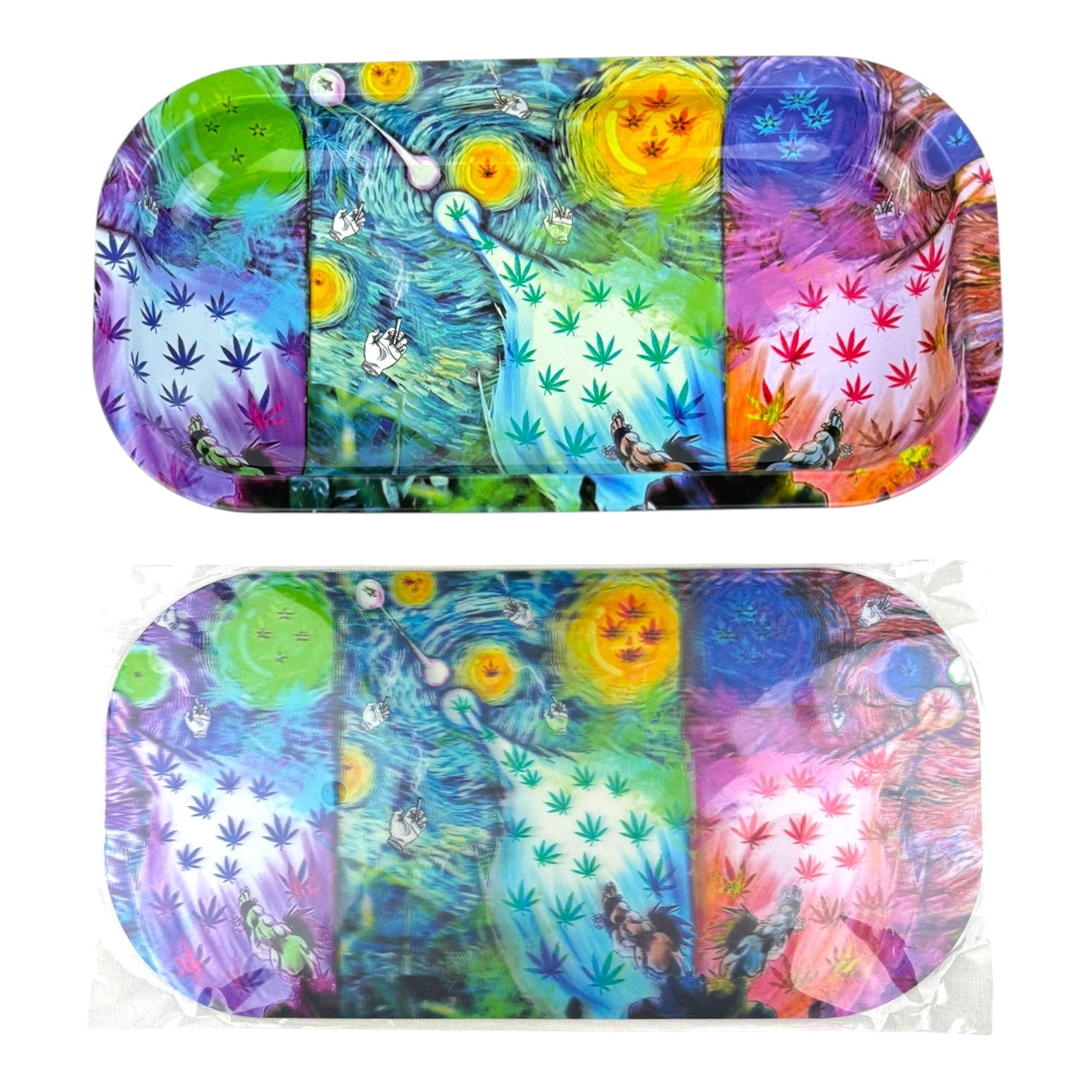 3D Small Metal Rolling Tray With Magnetic Lid 8" X 4"