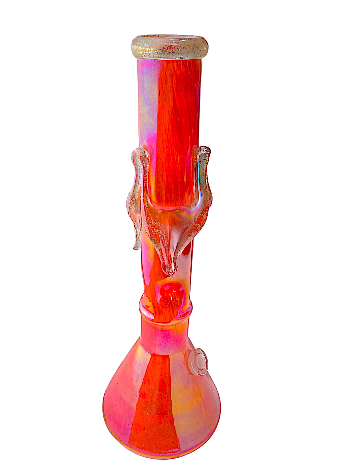 16" Chrome Twist Glow in the Dark Soft Glass Water Pipe