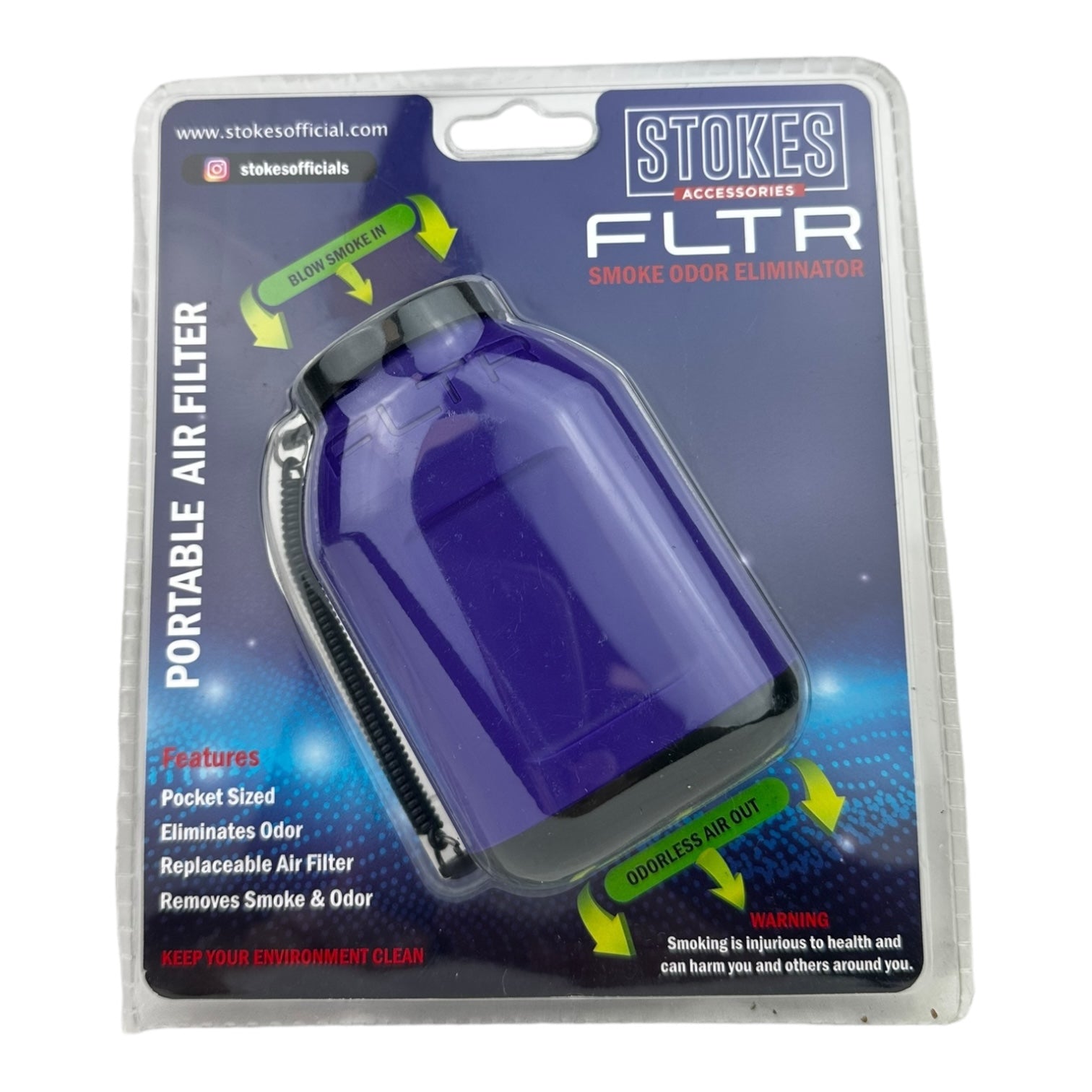 Stokes FLTR Smoke Odor Eliminator Device with Replaceable Cartridge | 48pc/Case
