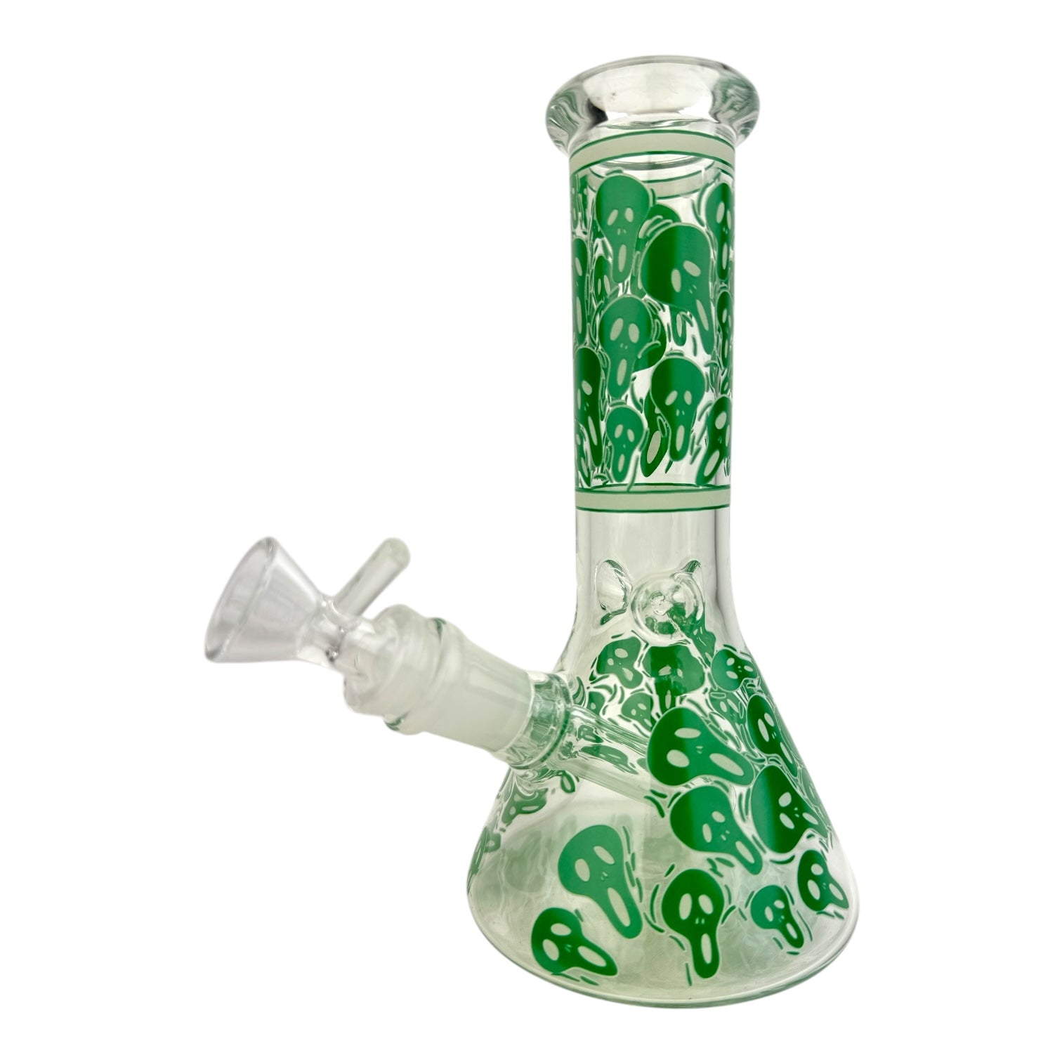 8" Ghost Glow In The Dark Beaker Glass Water Pipe "WP-5141"