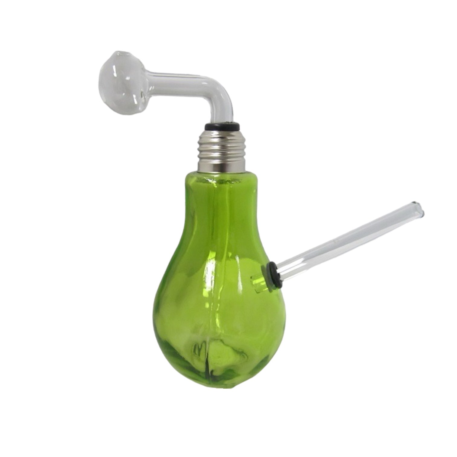 6" Light Bulb Colored Glass Oil Burner Water Pipe