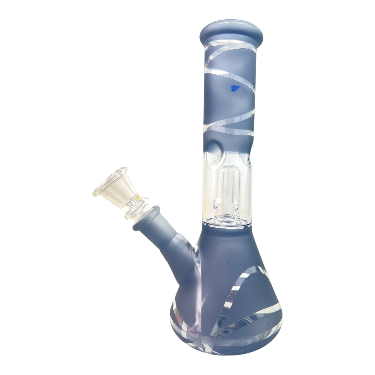 8" Clear Single Dome Pattern Beaker Glass Water Pipe (Assorted)