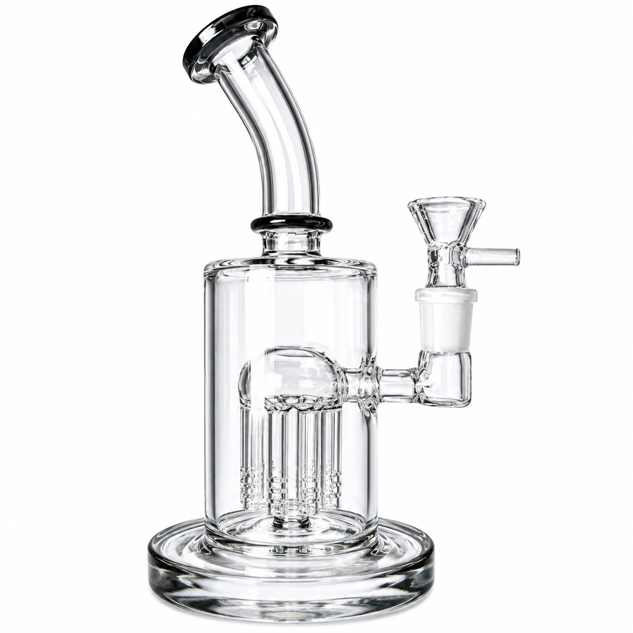 8" Glass on Glass 5mm Water Pipe with Tree Perc I Asst Colors