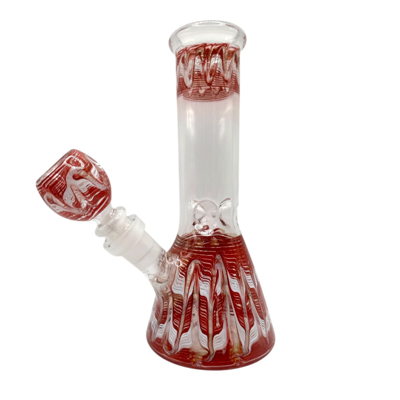 8" Glass on Glass Beaker Color Base/Top Water Pipe 31/MC