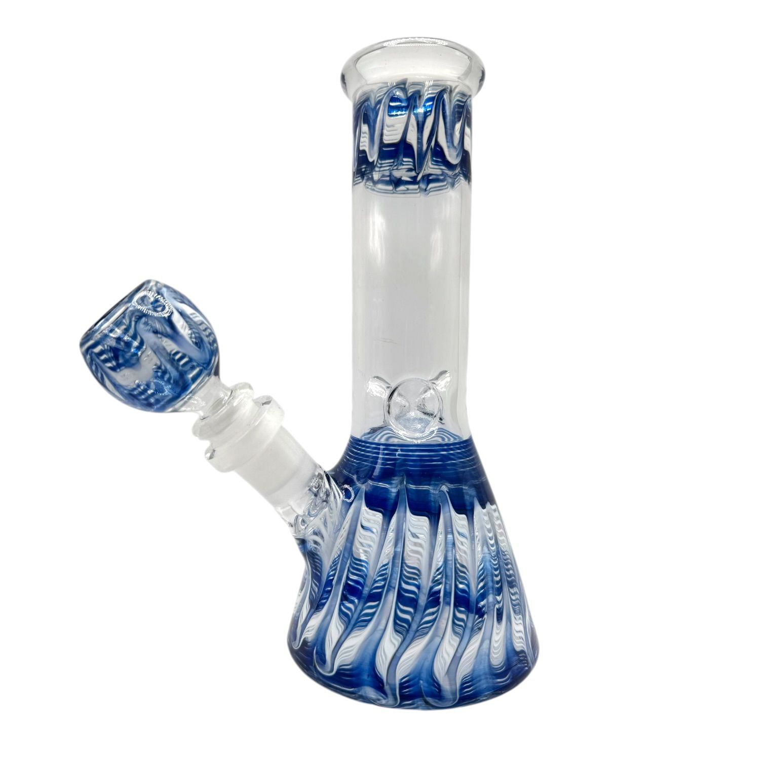 8" Glass on Glass Beaker Color Base/Top Water Pipe 31/MC