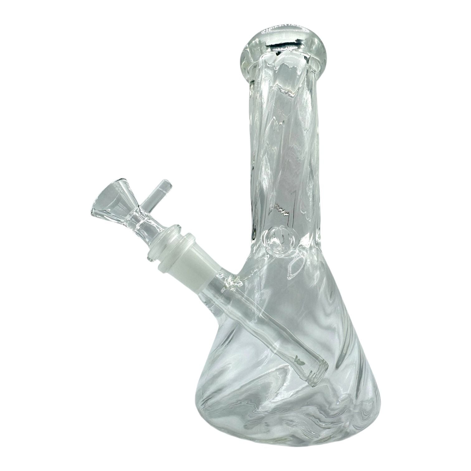 8" Clear Twist Ribbed Beaker