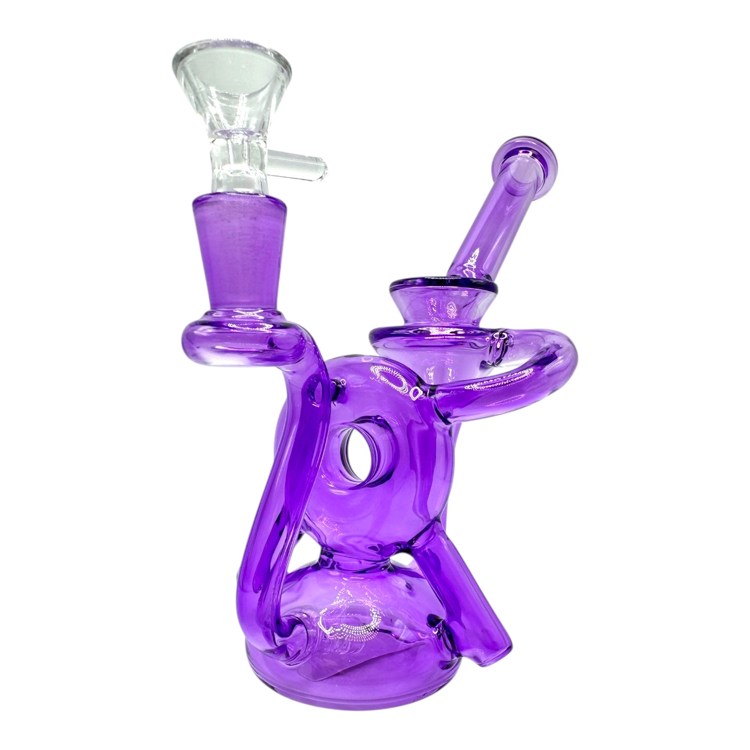 8" Color Donut Recycler Glass Water Pipe"WP-5146" (Assorted Colors)