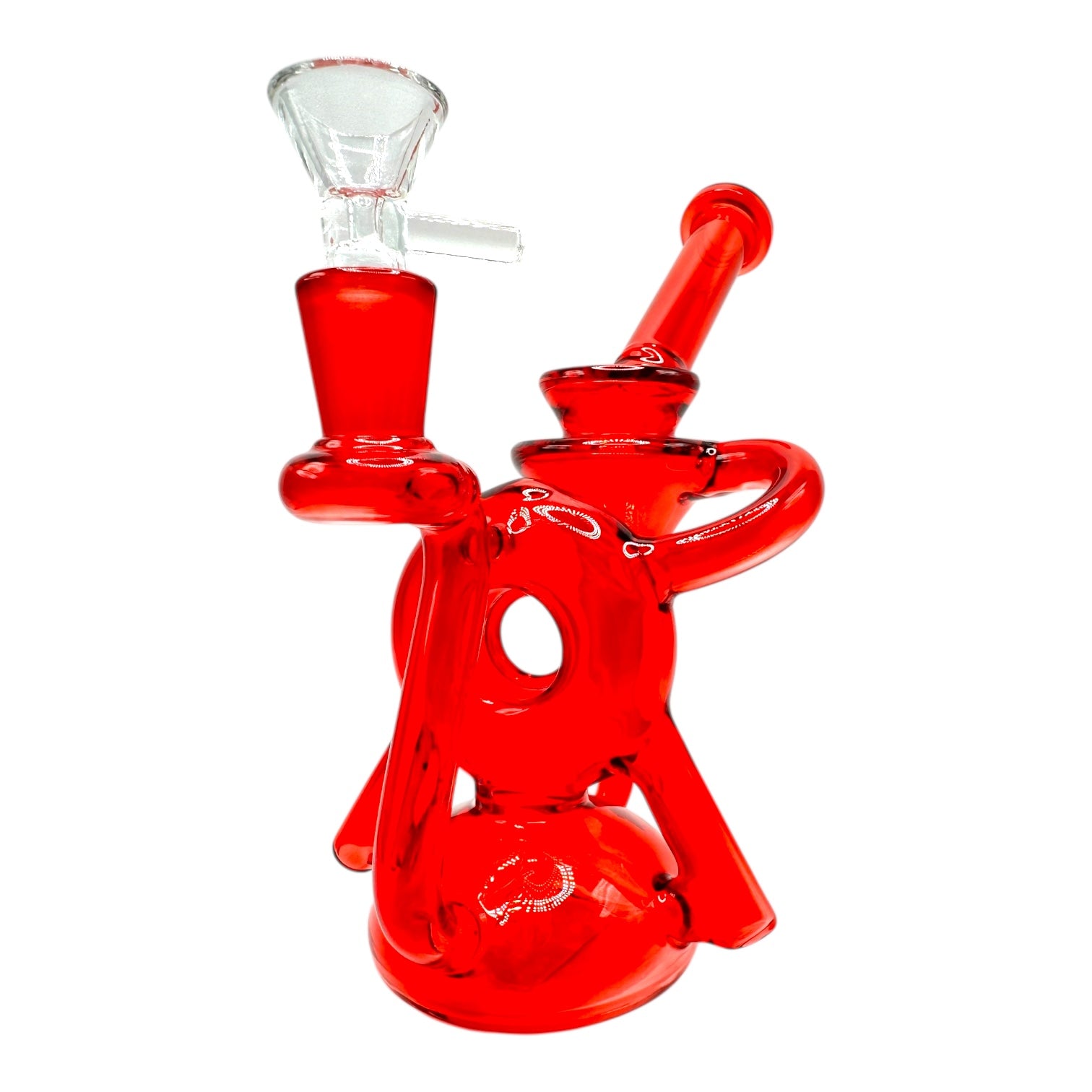 8" Color Donut Recycler Glass Water Pipe"WP-5146" (Assorted Colors)
