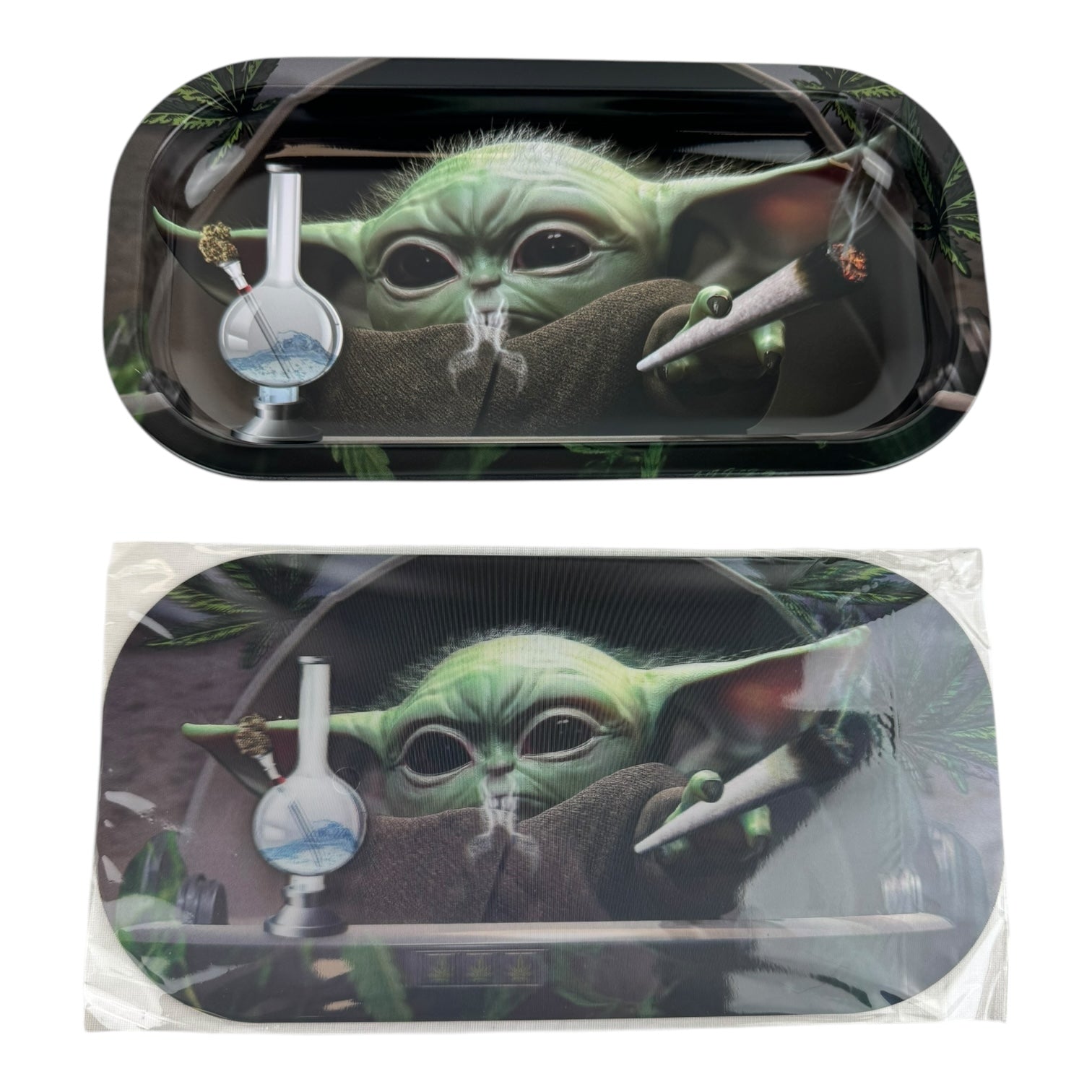 3D Small Metal Rolling Tray With Magnetic Lid 8" X 4"