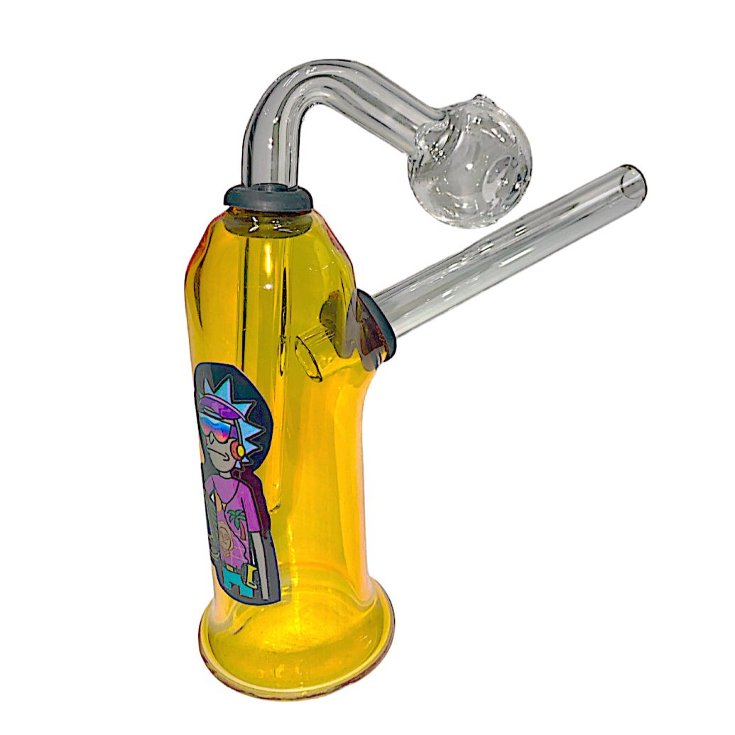 Colored Glass Bell Shape Medium 38x4 OB Water Pipe - Assorted Stickers