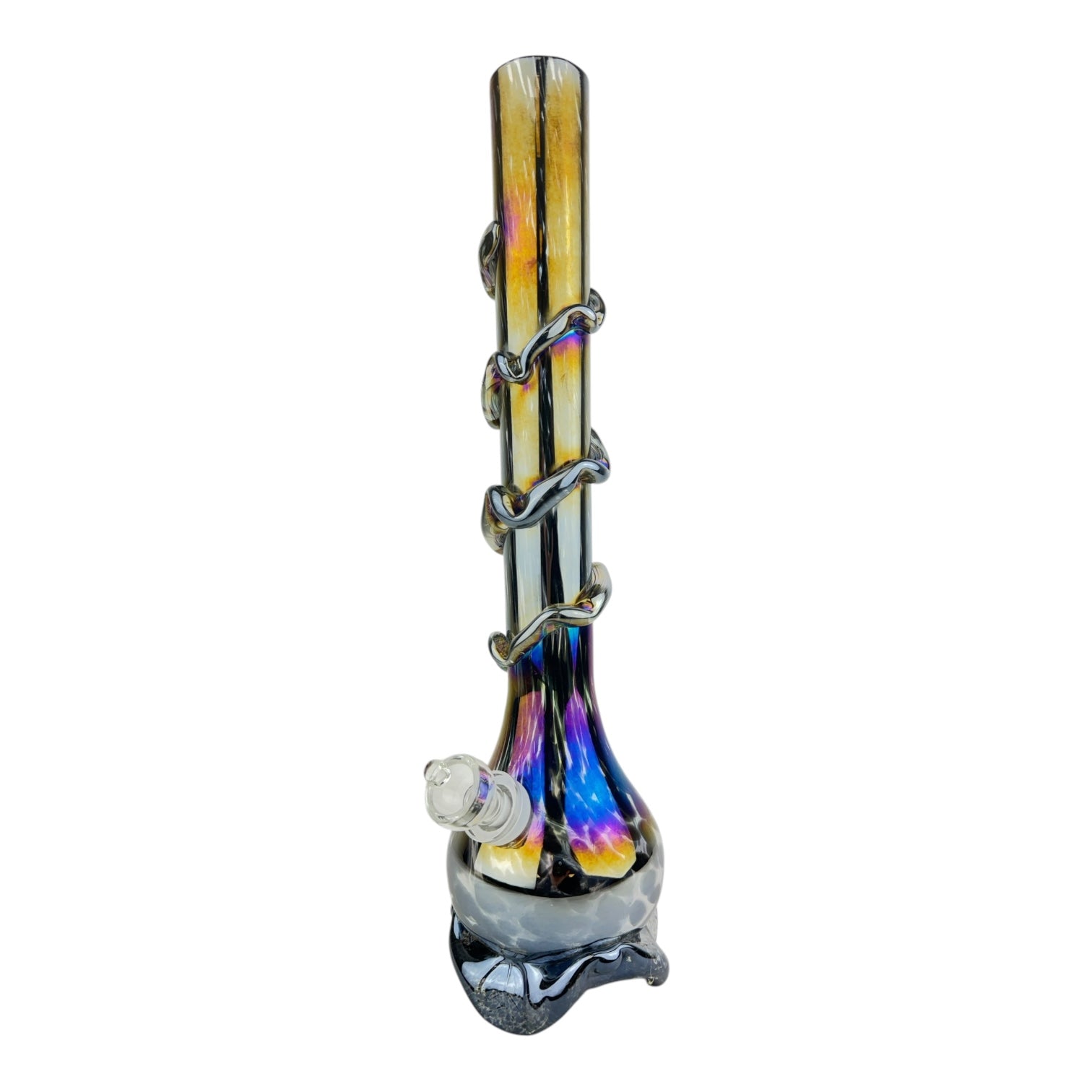 15" Chrome Twist Soft Glass Beaker Water Pipe