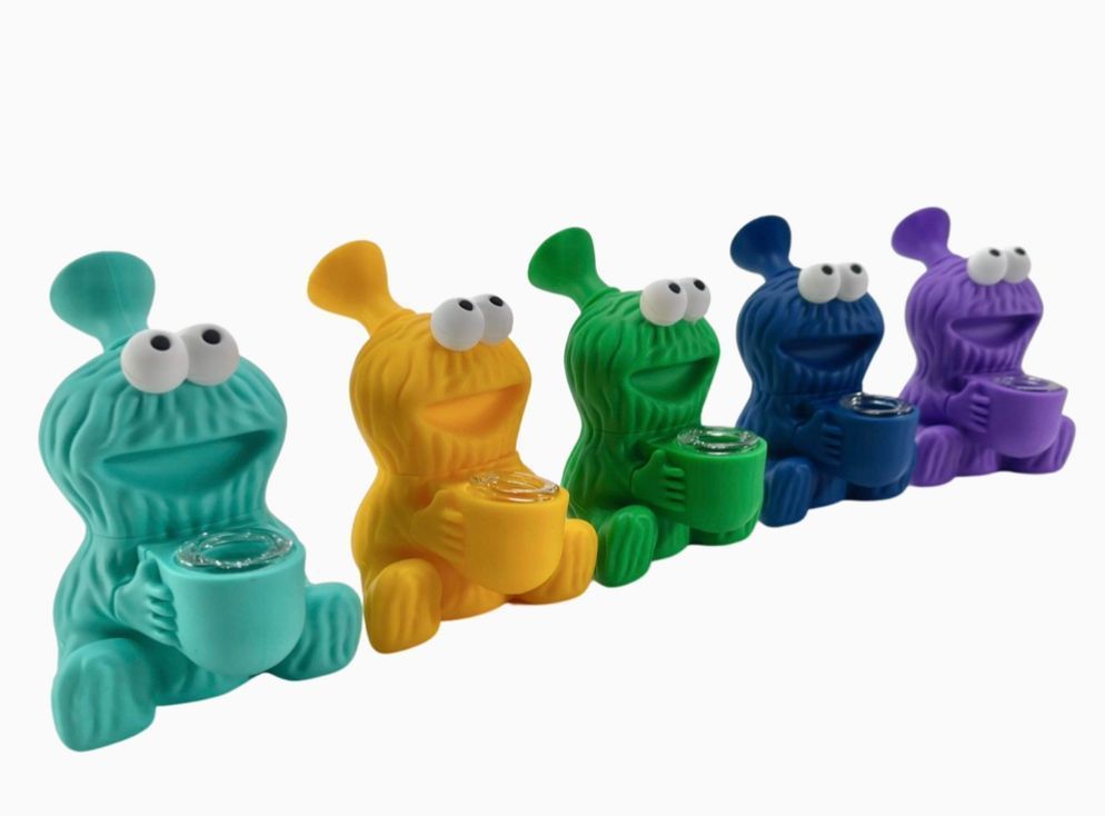 4" Mini Monster Silicone 2pc Water Pipe
