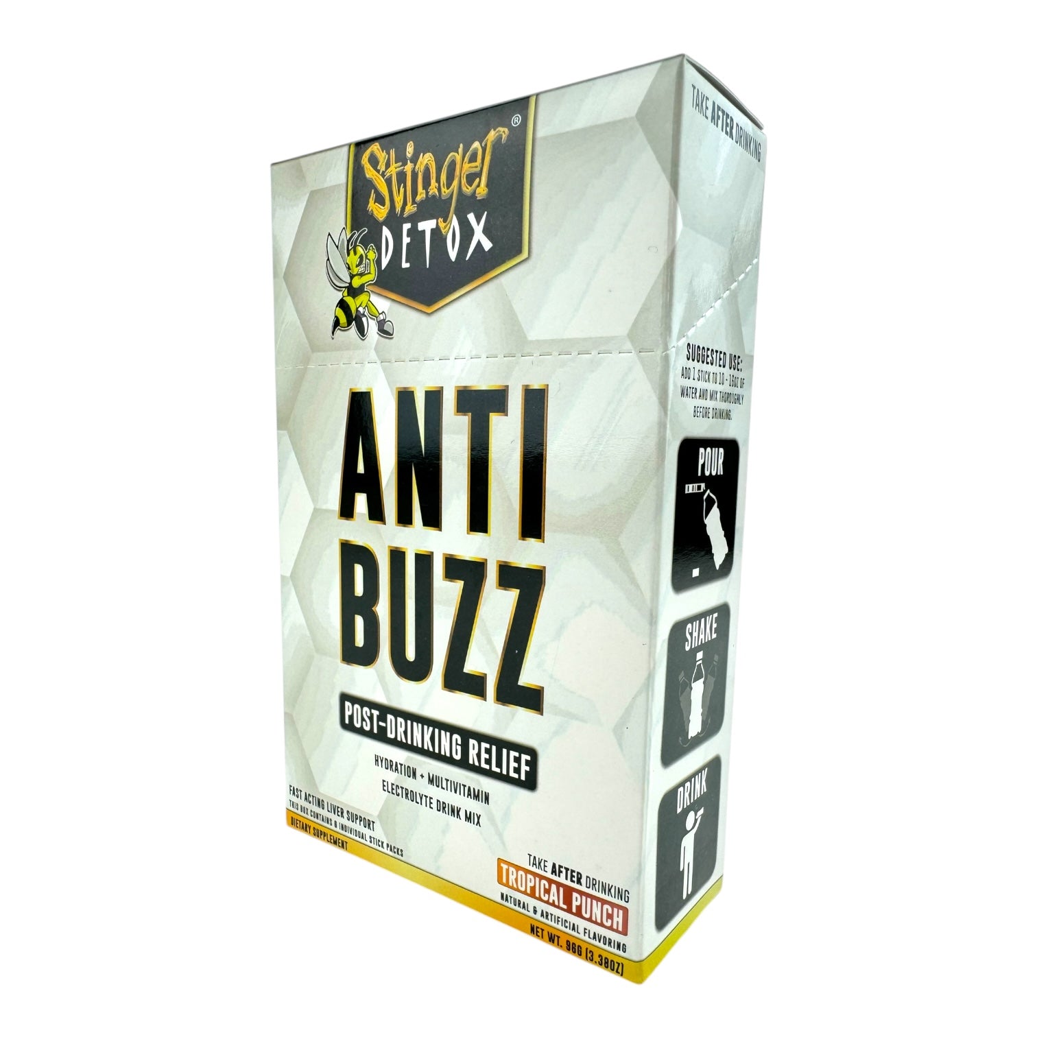 Stinger Detox Anti-Buzz Post Drinking Relief - Tropical Punch (6 Packs)