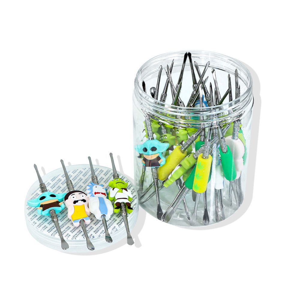 Metal Dab With Silicone Cartoon Characters 30pcs/Jar