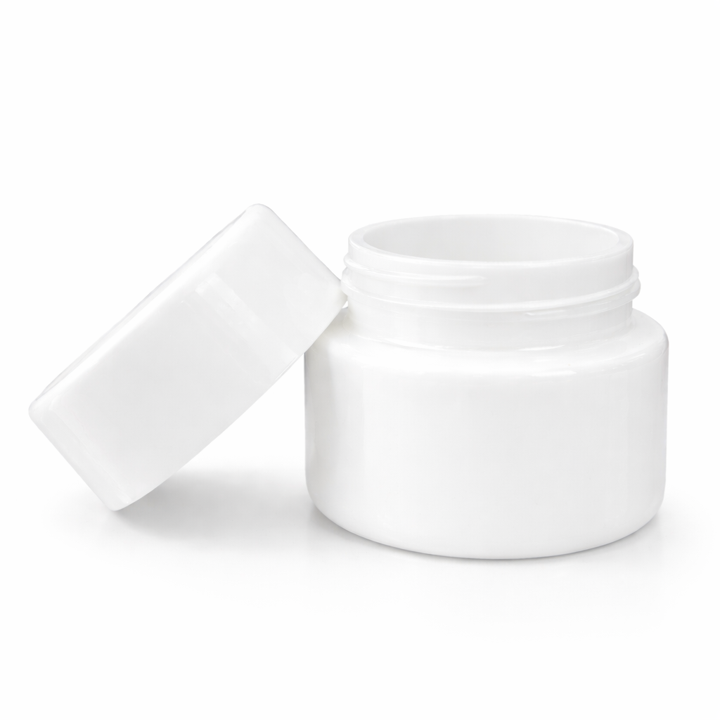 9ml White UV Child Resistant Glass Jar with White Cap