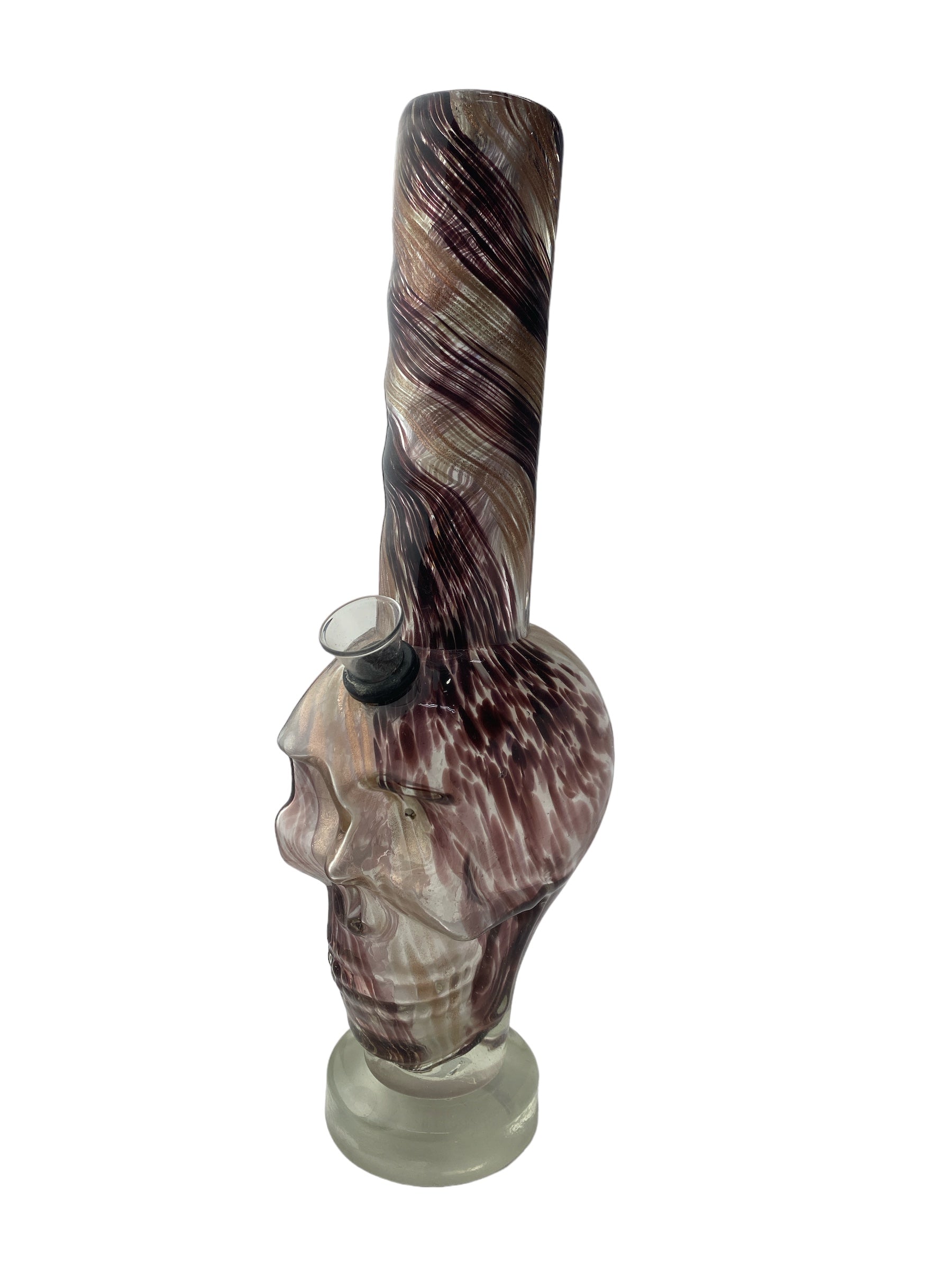 14" Skull With Base Glass Water Pipe