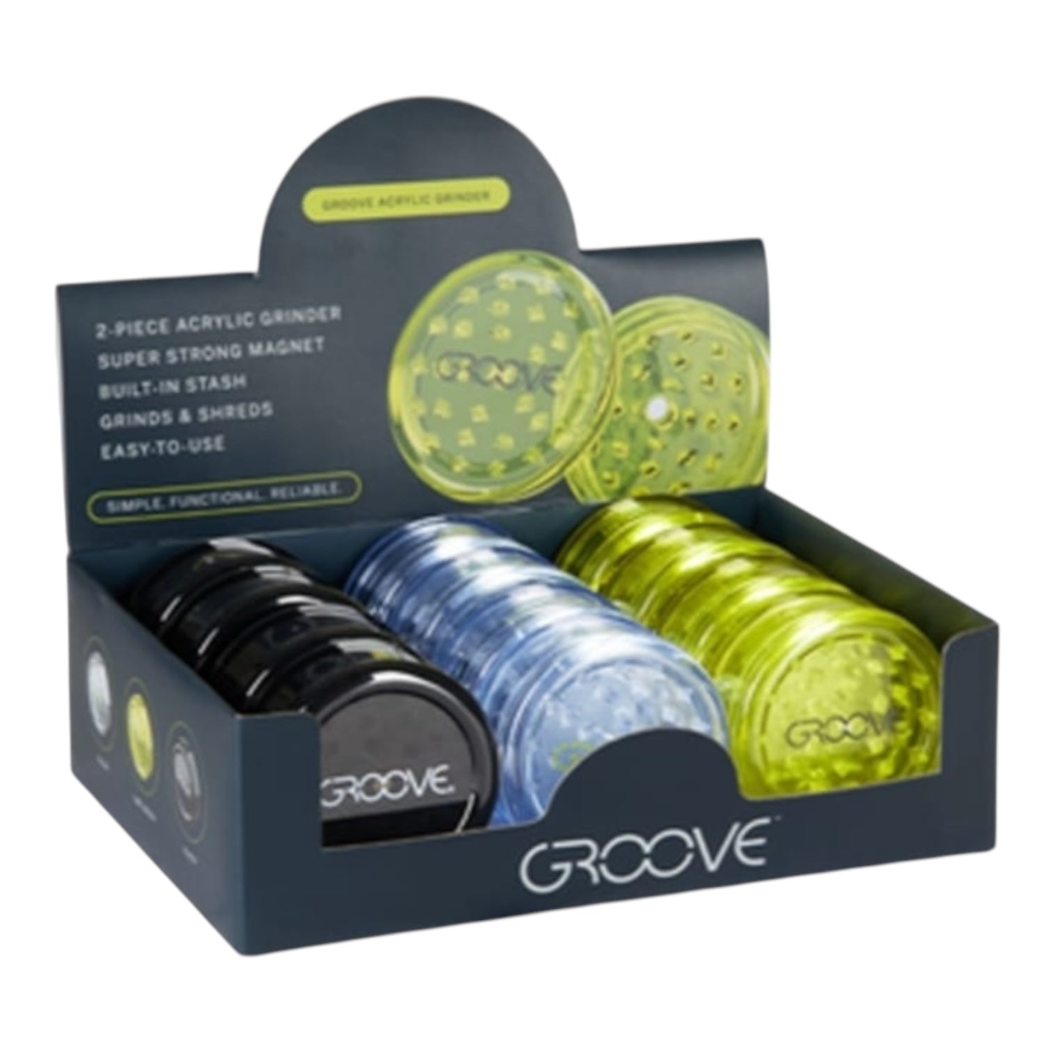 Groove Acrylic Grinder (12pcs/box)