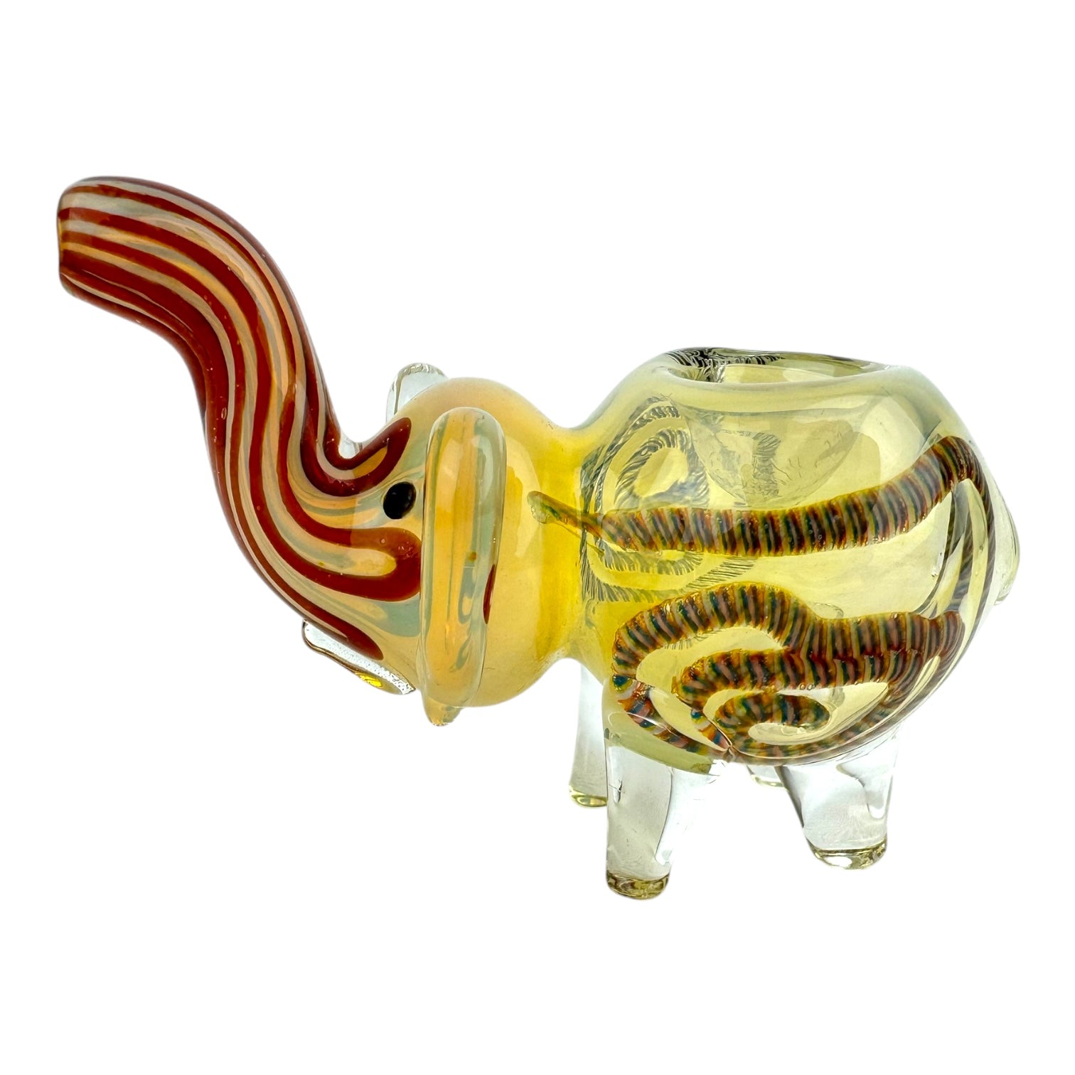 4.5" Elephant Fume WigWag - Glass Hand Pipe (Assorted Colors)