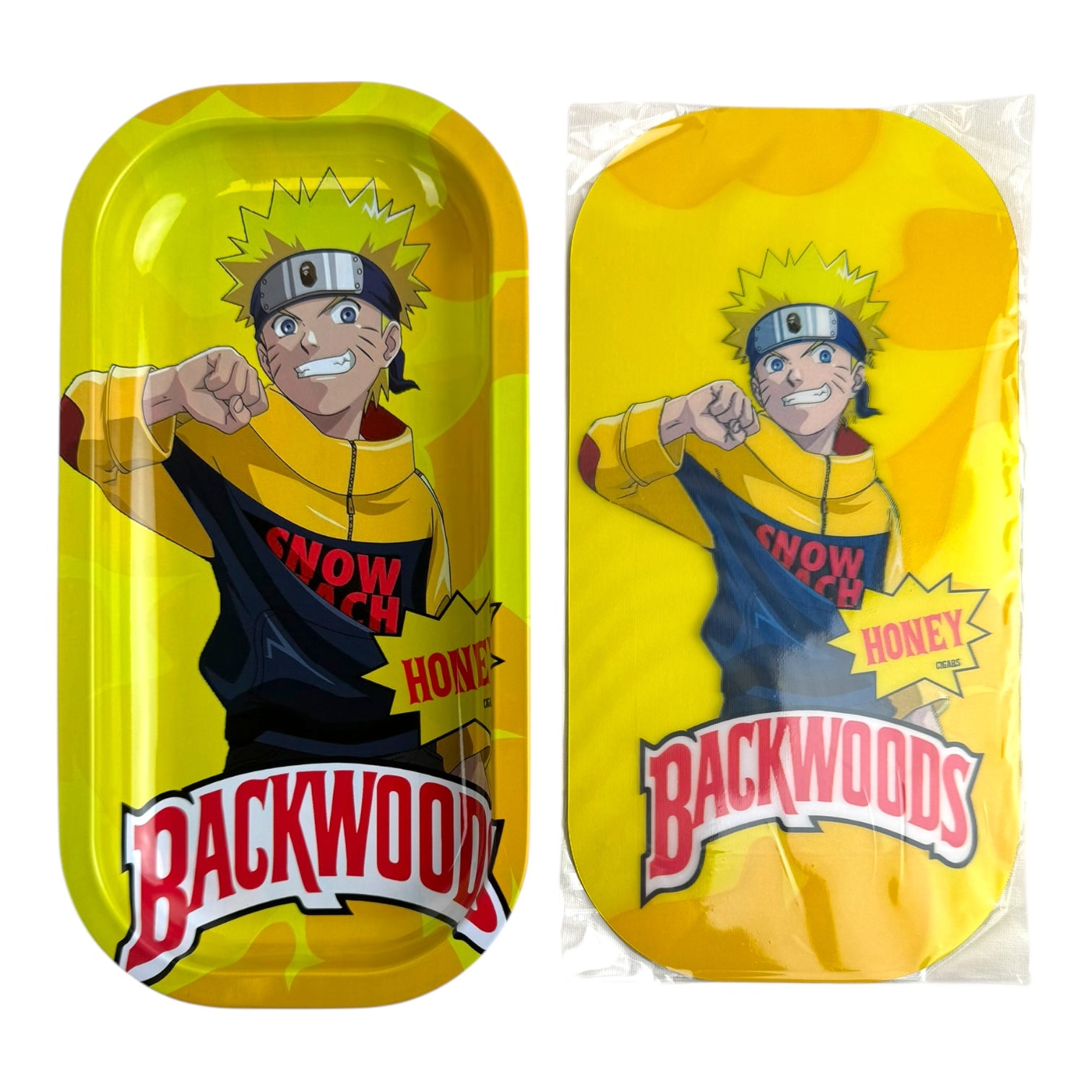 BW 3D Small Metal Rolling Tray With Magnetic Lid 8" X 4"