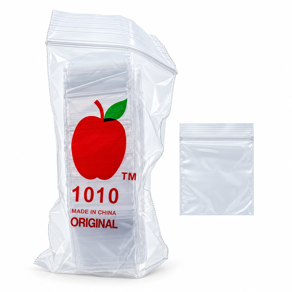 Apple 1010 Clear Plastic Ziplock Baggies (1,000 Bags)