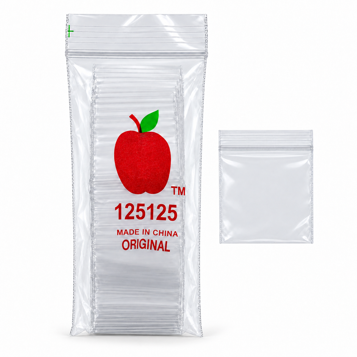 Apple 125125 Clear Plastic Ziplock Baggies (1,000 Bags)